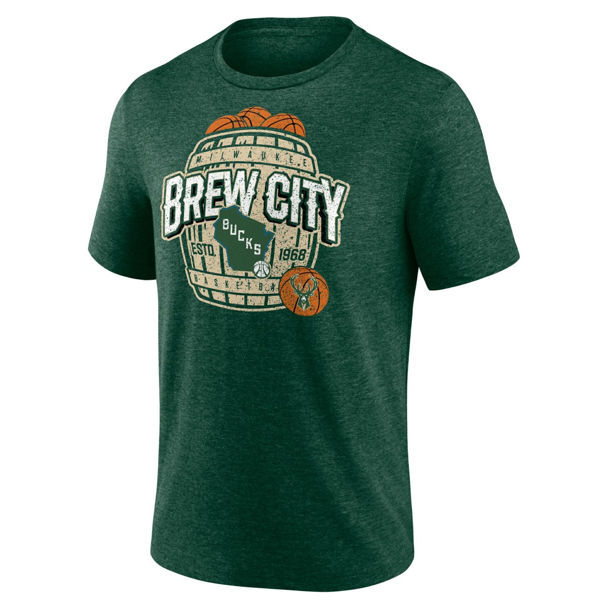 Milwaukee Bucks Announcer Tri-Blend T-Shirt Hunter Green - NBA