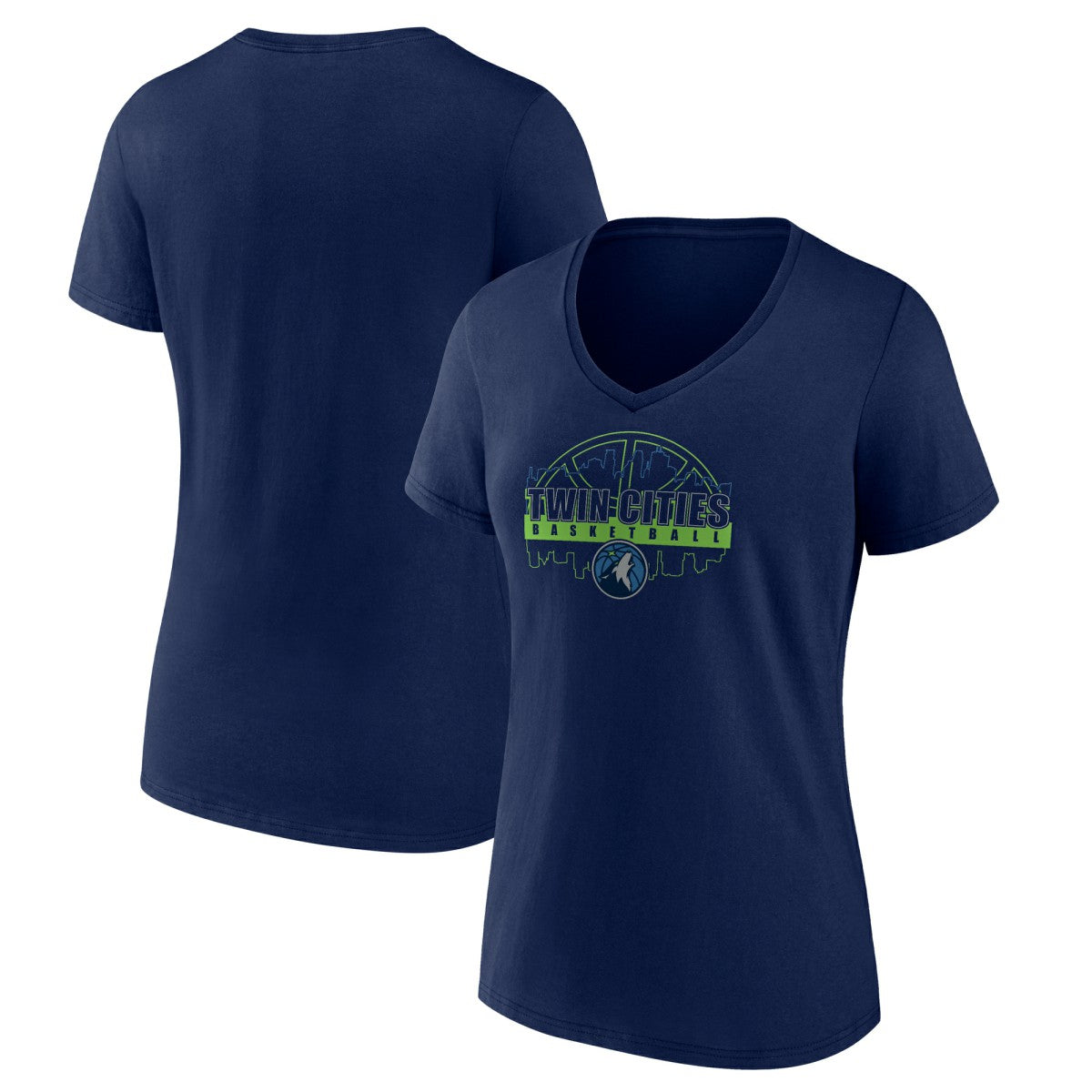 Minnesota Timberwolves Women's Core Hometown Launch V-Neck T-Shirt Navy - NBA