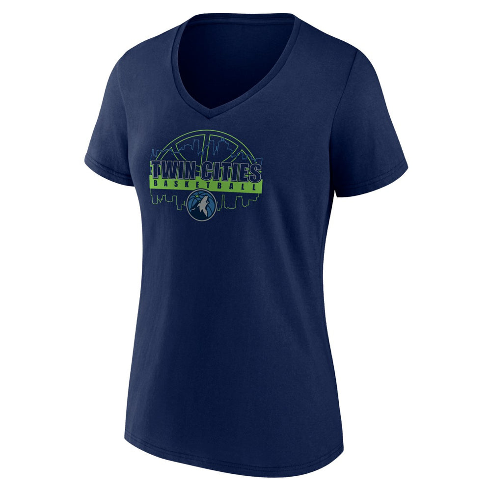 Minnesota Timberwolves Women's Core Hometown Launch V-Neck T-Shirt Navy - NBA