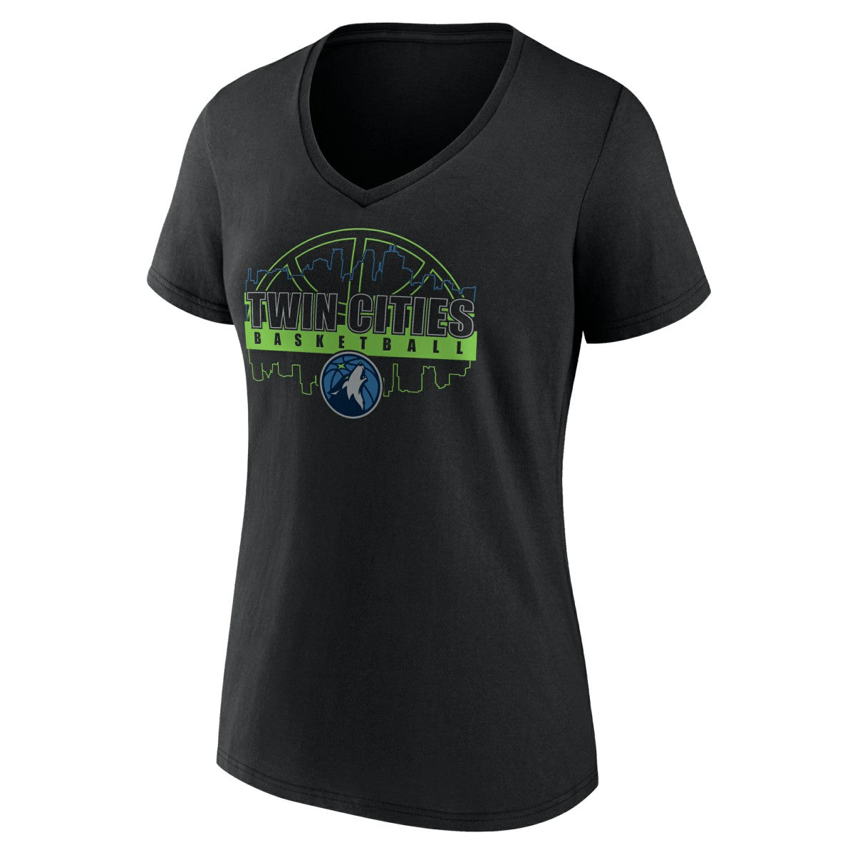 Minnesota Timberwolves Women's Core Hometown Launch V-Neck T-Shirt Black - NBA
