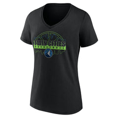 Minnesota Timberwolves Women's Core Hometown Launch V-Neck T-Shirt Black - NBA
