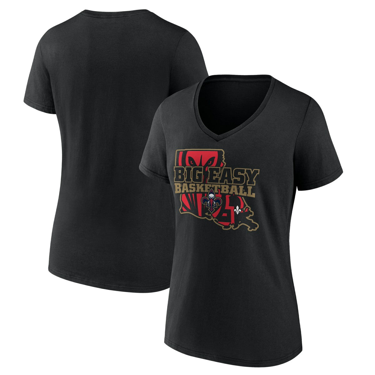 New Orleans Pelicans Women's Core Hometown Launch V-Neck T-Shirt Black - NBA