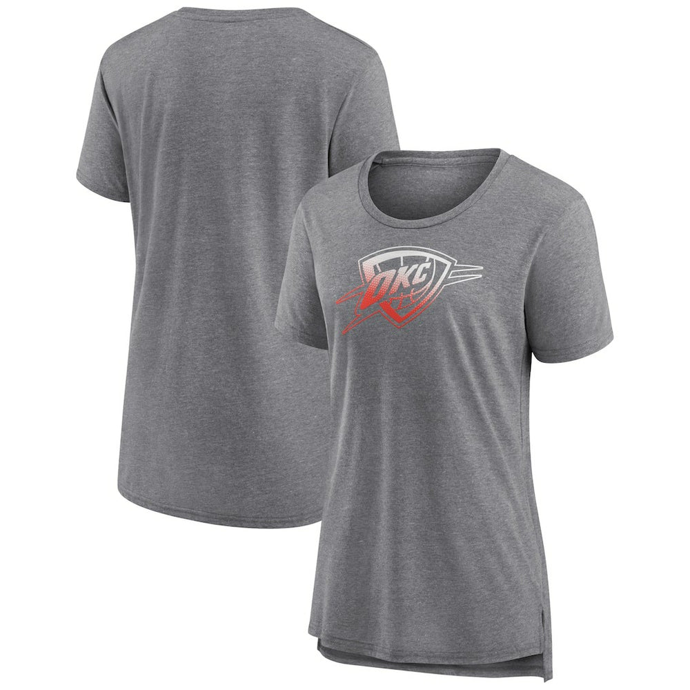 Oklahoma City Thunder Women's Gradient Logo Tri-Blend T-Shirt Gray - NBA