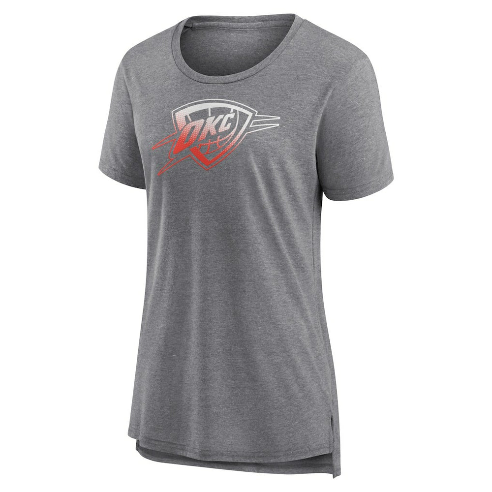 Oklahoma City Thunder Women's Gradient Logo Tri-Blend T-Shirt Gray - NBA