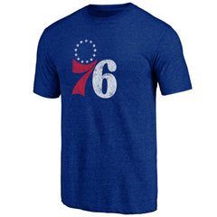 Philadelphia 76ers Distressed Tri-Blend T-Shirt Royal - NBA