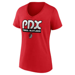 Portland Trail Blazers Women's Team Pride V-Neck T-Shirt Red - NBA