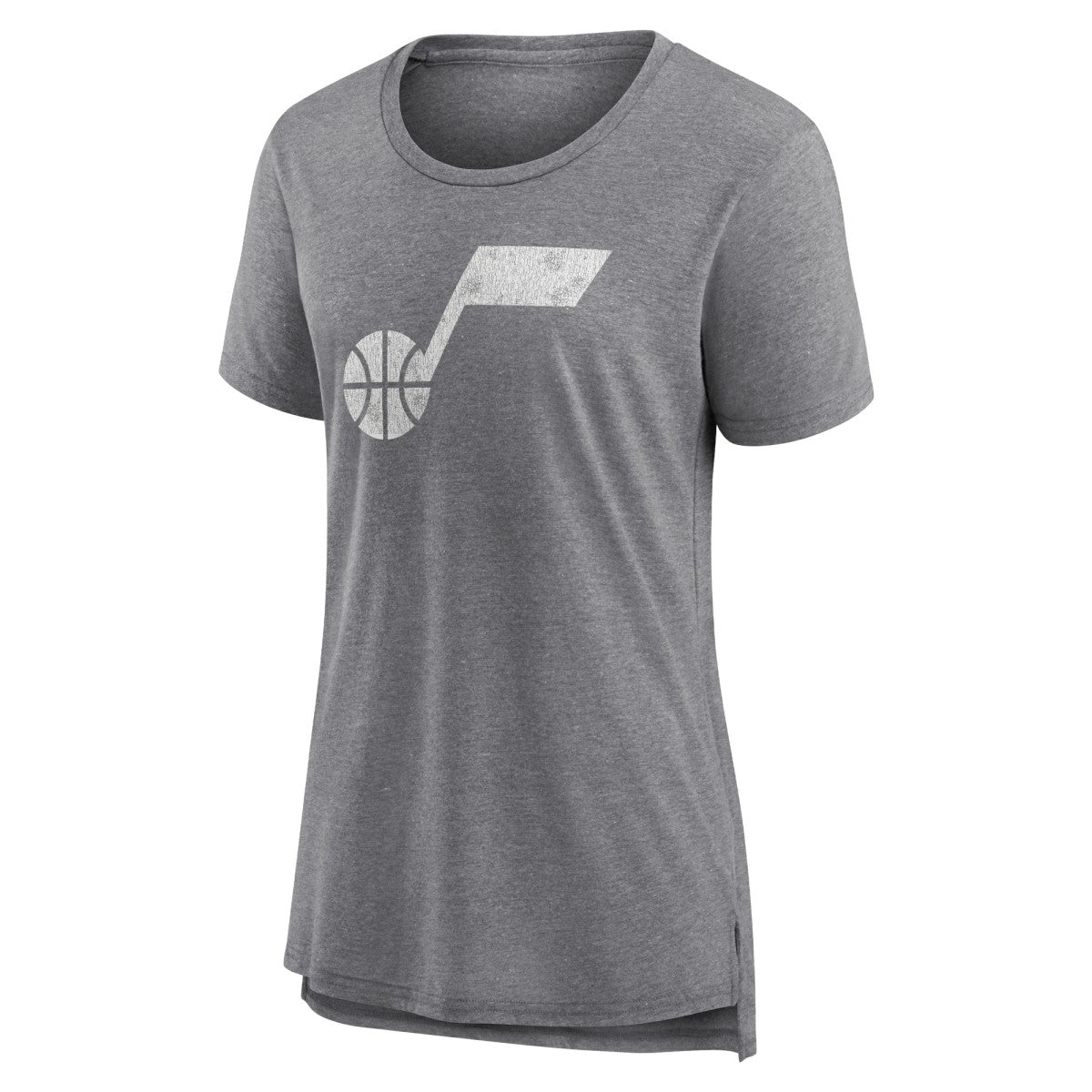 Utah Jazz Women's Distressed Logo Tri-Blend T-Shirt Gray - NBA