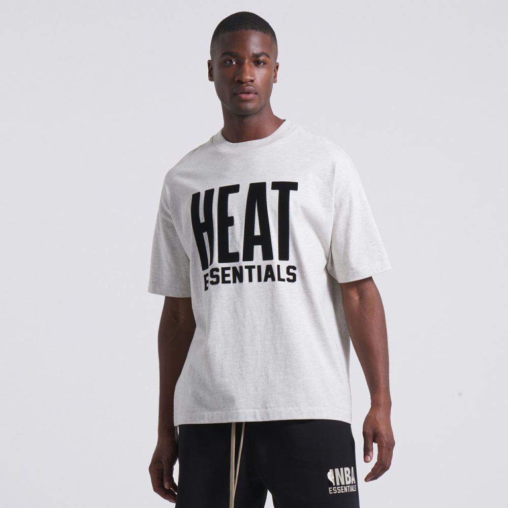 Miami Heat Fear of God Unisex NBA x ESSENTIALS T-Shirt Heather Gray - NBA