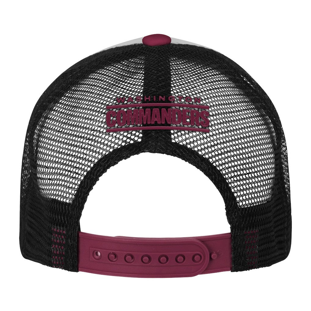 Washington Commanders Youth Essentials Trucker Adjustable Hat White/Burgundy | NFL