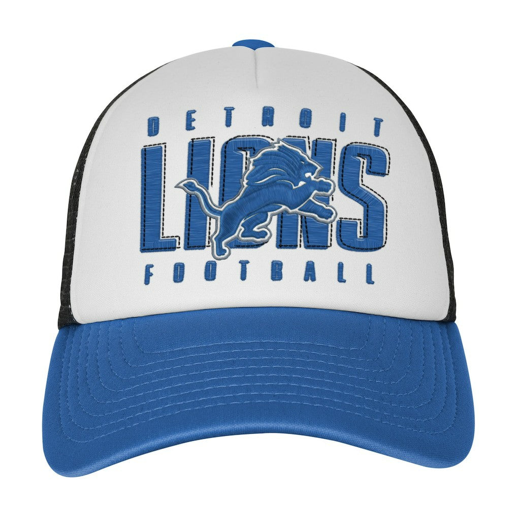 Detroit Lions Youth Essentials Trucker Adjustable Hat White/Blue | NFL