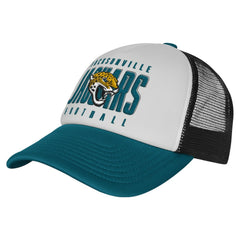 Jacksonville Jaguars Youth Essentials Trucker Adjustable Hat White/Teal | NFL