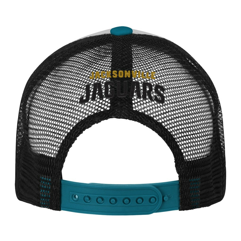 Jacksonville Jaguars Youth Essentials Trucker Adjustable Hat White/Teal | NFL