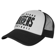 Las Vegas Raiders Youth Essentials Trucker Adjustable Hat White/Black | NFL