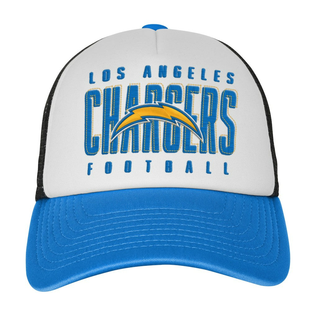 Los Angeles Chargers Youth Essentials Trucker Adjustable Hat White/Powder Blue | NFL