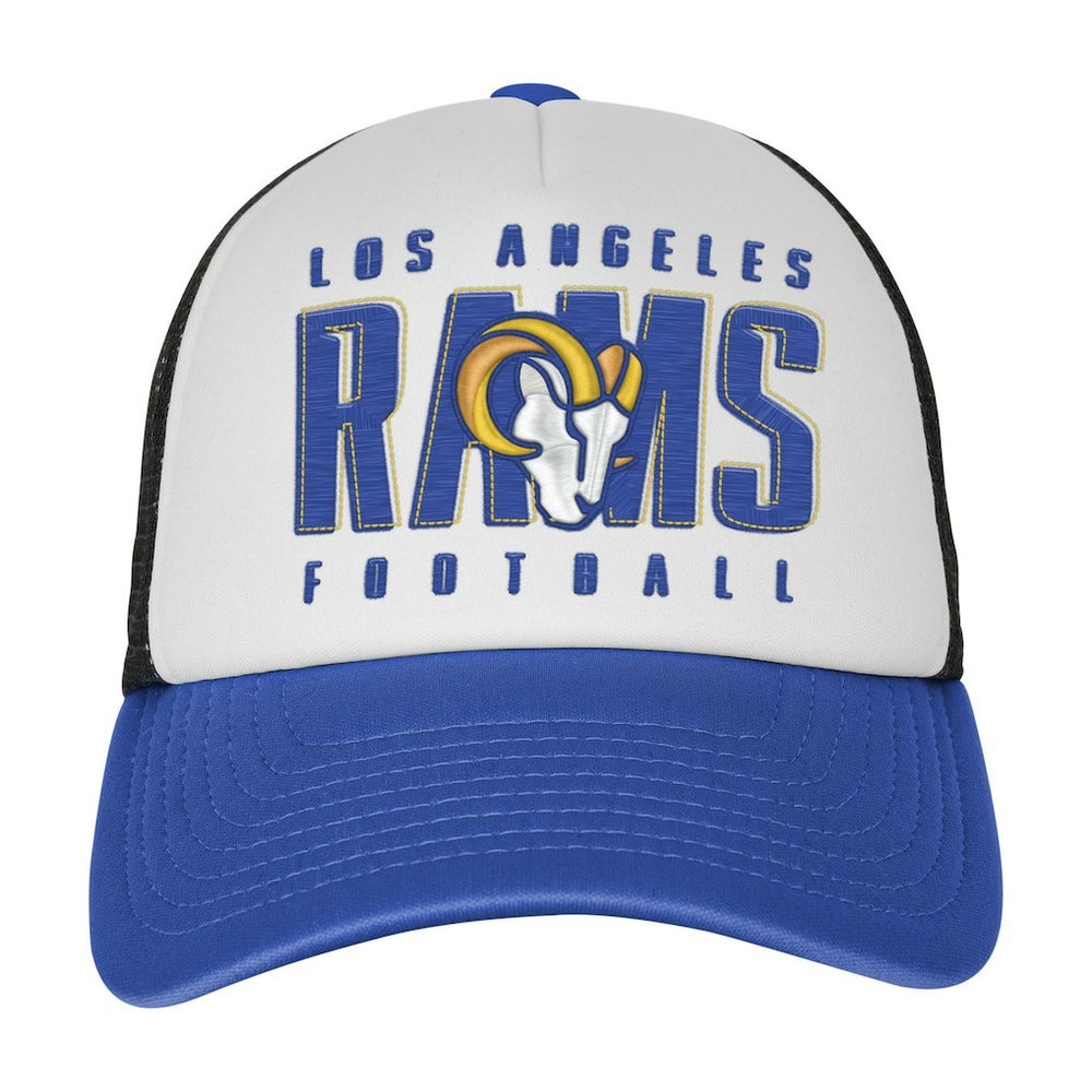 Los Angeles Rams Youth Essentials Trucker Adjustable Hat White/Royal | NFL