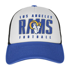 Los Angeles Rams Youth Essentials Trucker Adjustable Hat White/Royal | NFL