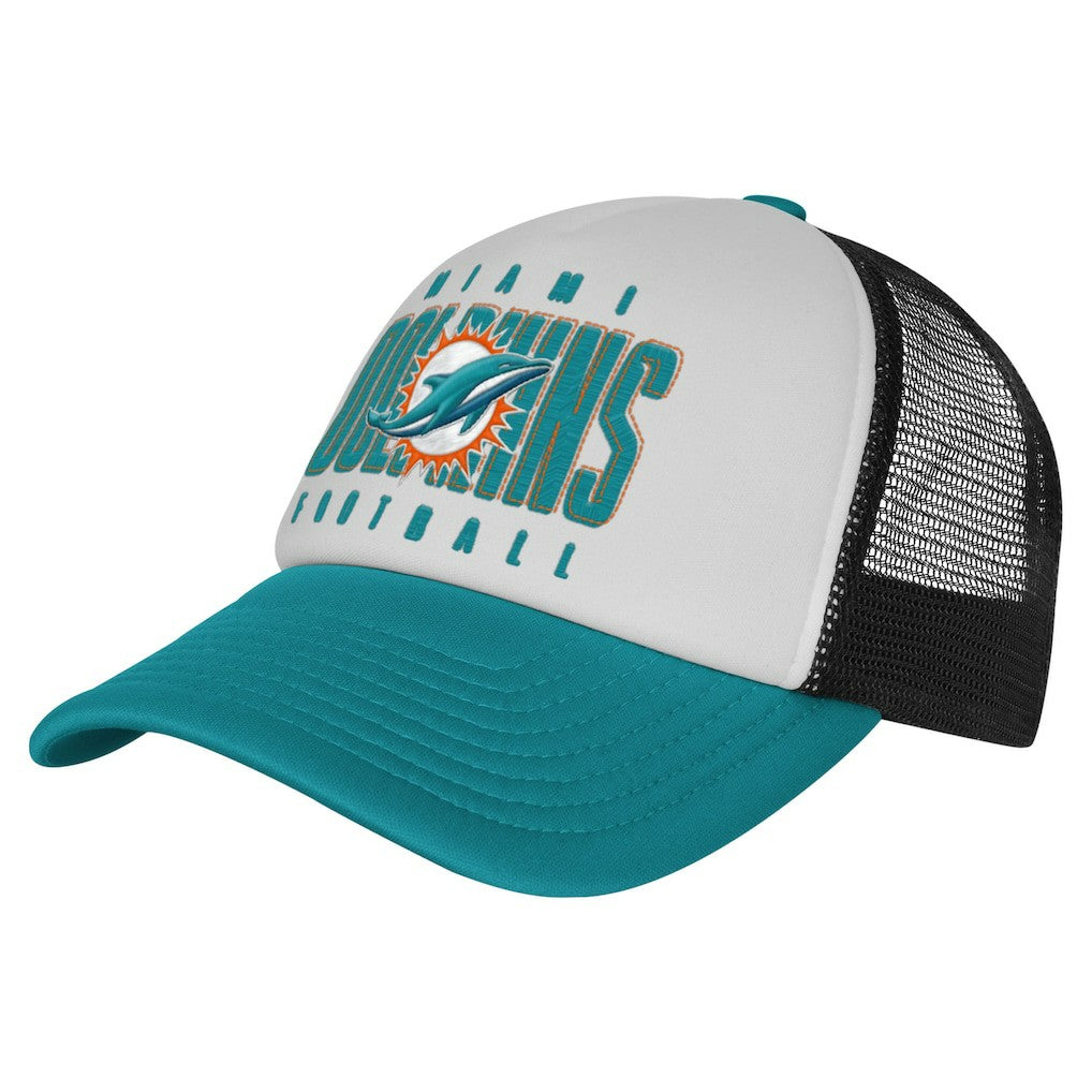 Miami Dolphins Youth Essentials Trucker Adjustable Hat White/Aqua | NFL