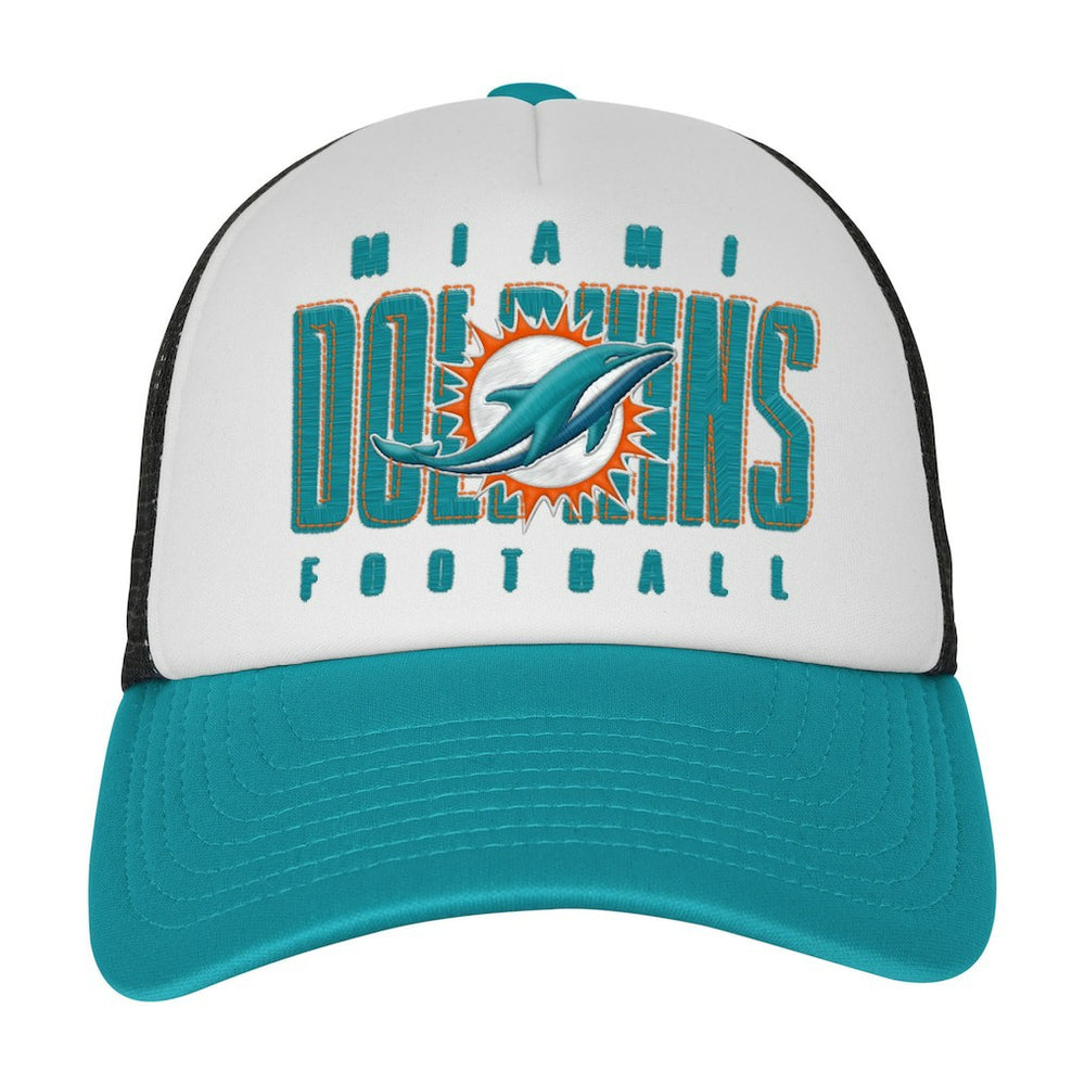 Miami Dolphins Youth Essentials Trucker Adjustable Hat White/Aqua | NFL