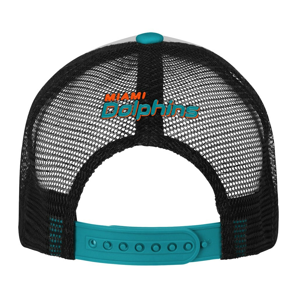 Miami Dolphins Youth Essentials Trucker Adjustable Hat White/Aqua | NFL