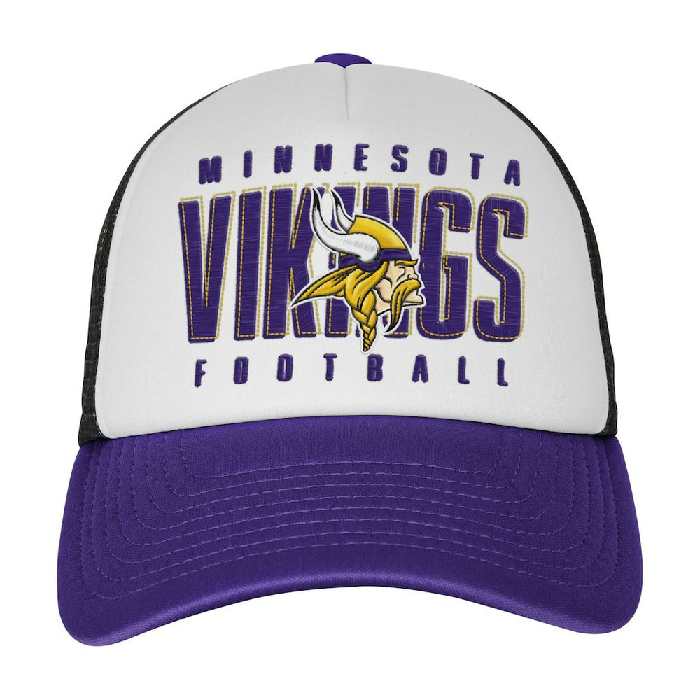 Minnesota Vikings Youth Essentials Trucker Adjustable Hat White/Purple | NFL