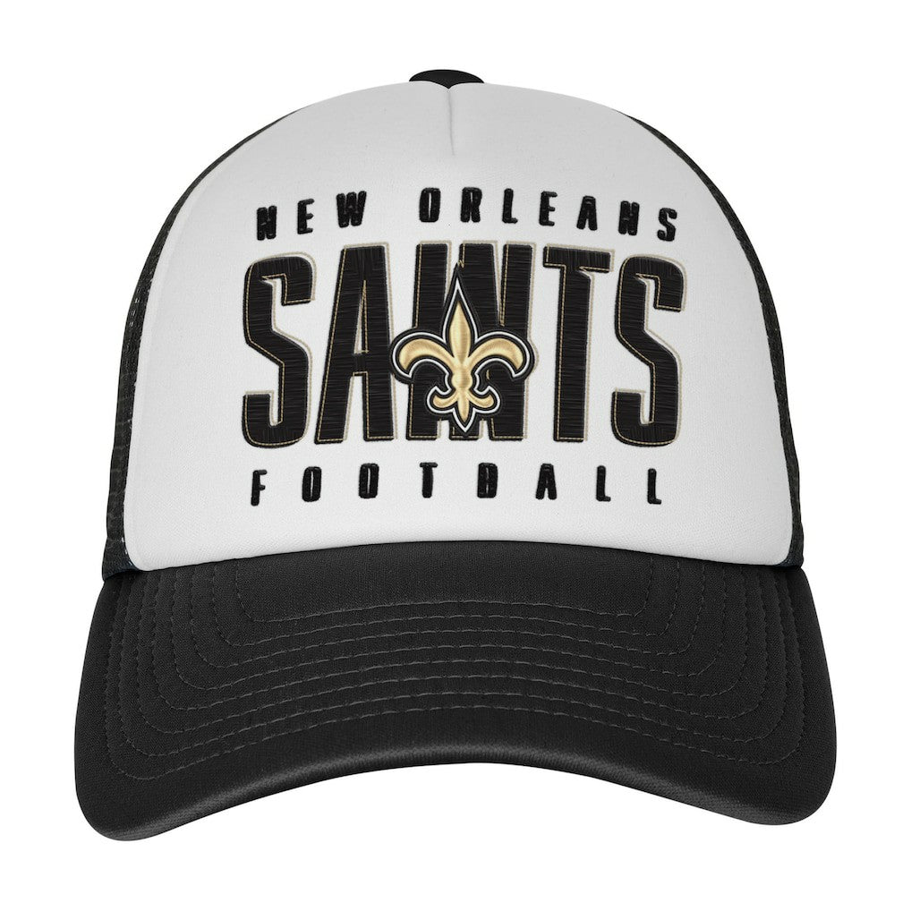 New Orleans Saints Youth Essentials Trucker Adjustable Hat White/Black | NFL