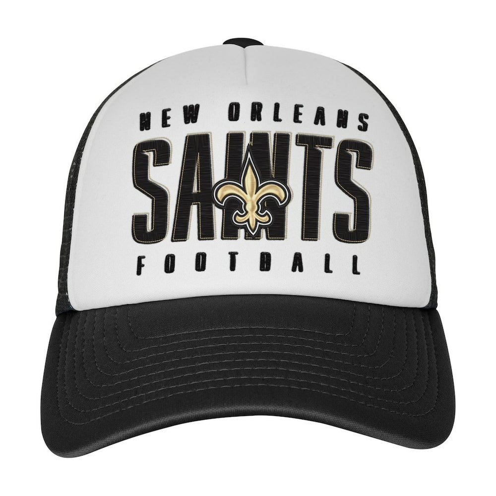 New Orleans Saints Youth Essentials Trucker Adjustable Hat White/Black | NFL
