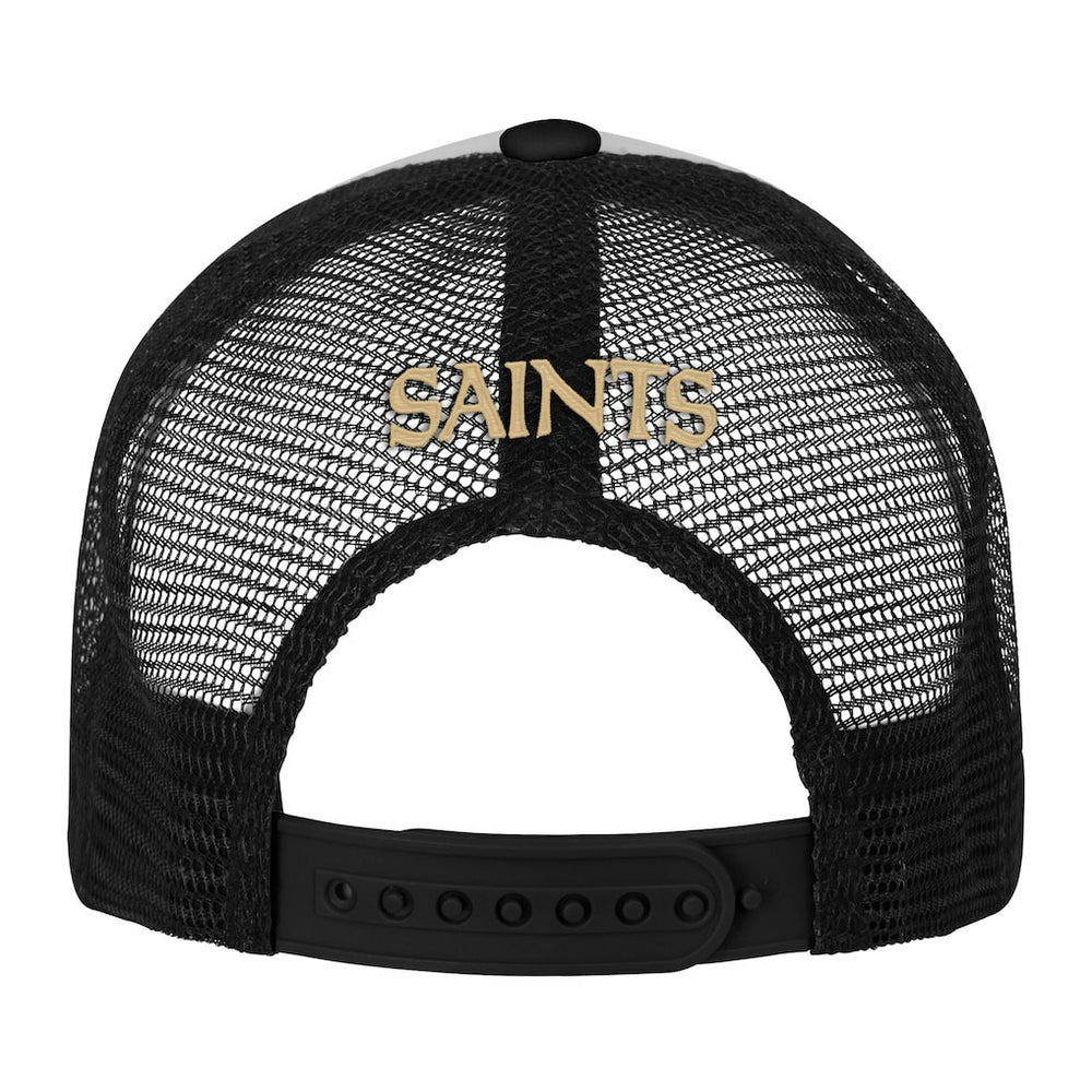 New Orleans Saints Youth Essentials Trucker Adjustable Hat White/Black | NFL