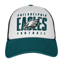 Philadelphia Eagles Youth Essentials Trucker Adjustable Hat White/Midnight Green | NFL