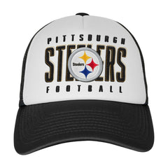 Pittsburgh Steelers Youth Essentials Trucker Adjustable Hat White/Black | NFL