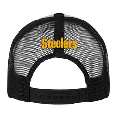 Pittsburgh Steelers Youth Essentials Trucker Adjustable Hat White/Black | NFL