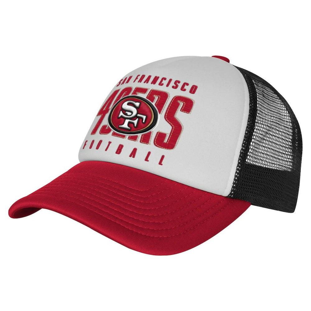 San Francisco 49ers Youth Essentials Trucker Adjustable Hat White/Scarlet | NFL
