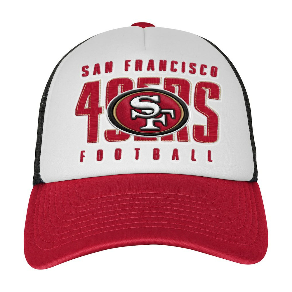 San Francisco 49ers Youth Essentials Trucker Adjustable Hat White/Scarlet | NFL