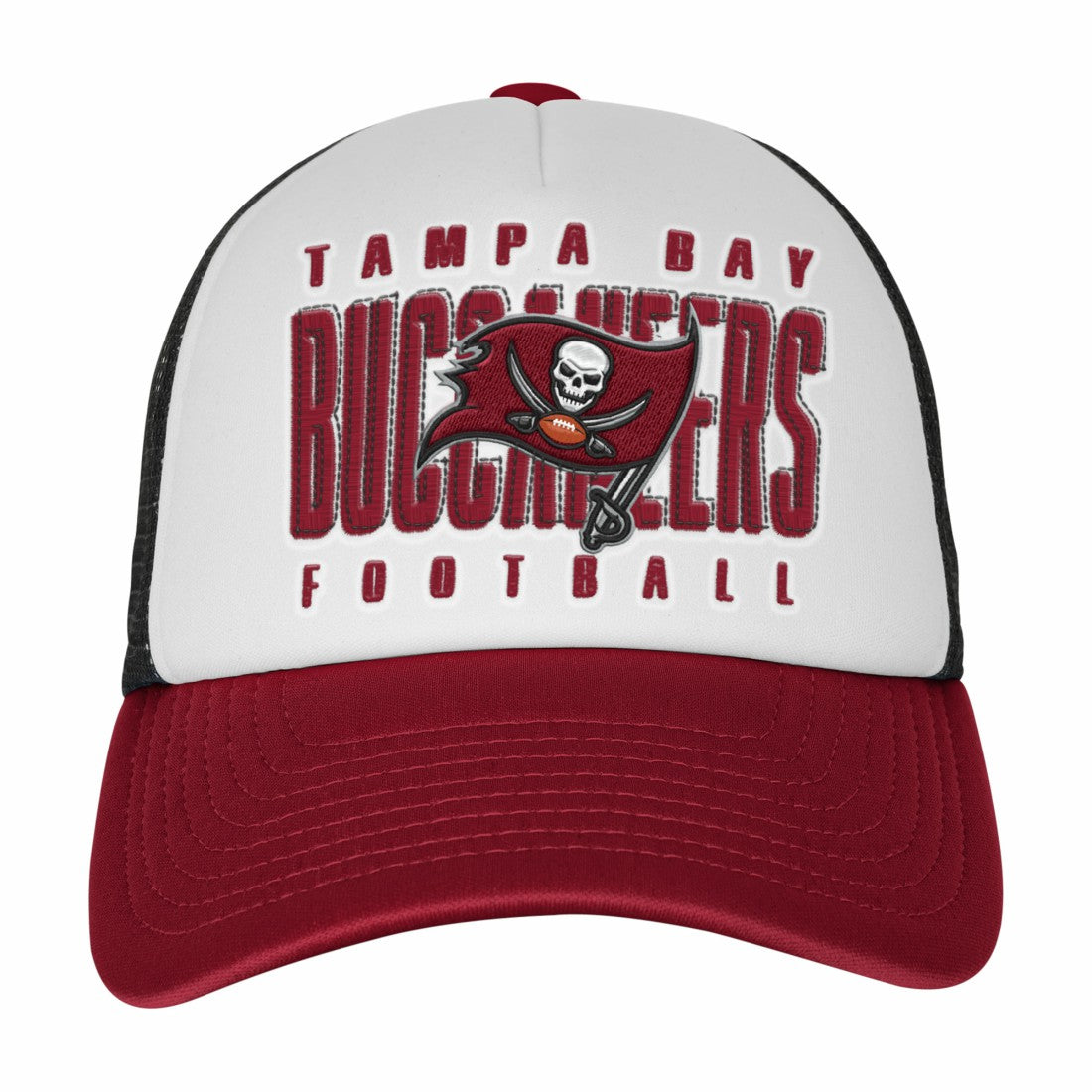 Tampa Bay Buccaneers Youth Essentials Trucker Adjustable Hat White/Red | NFL