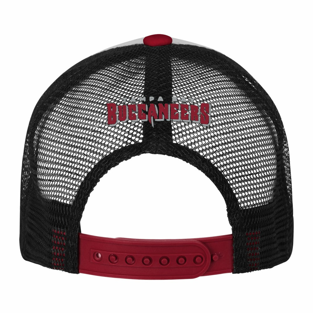 Tampa Bay Buccaneers Youth Essentials Trucker Adjustable Hat White/Red | NFL