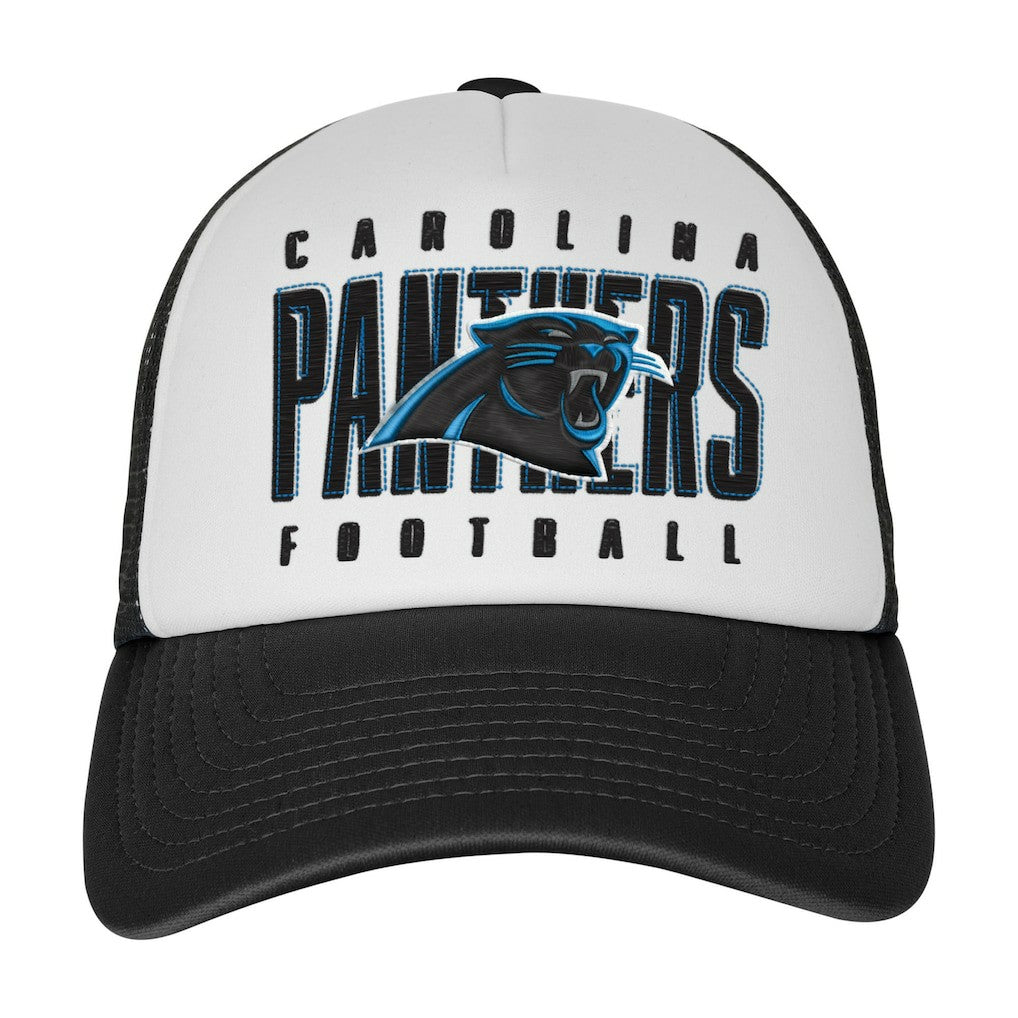 Carolina Panthers Youth Essentials Trucker Adjustable Hat White/Black | NFL