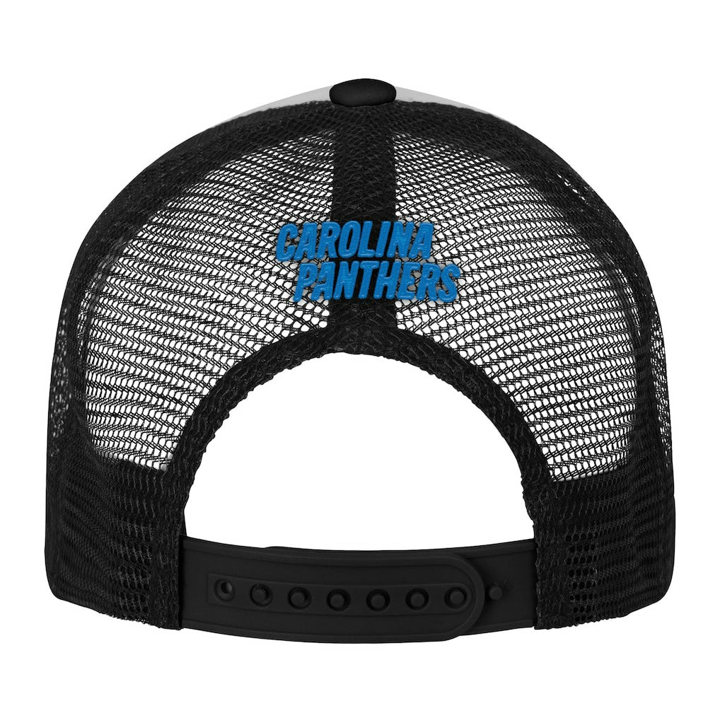 Carolina Panthers Youth Essentials Trucker Adjustable Hat White/Black | NFL