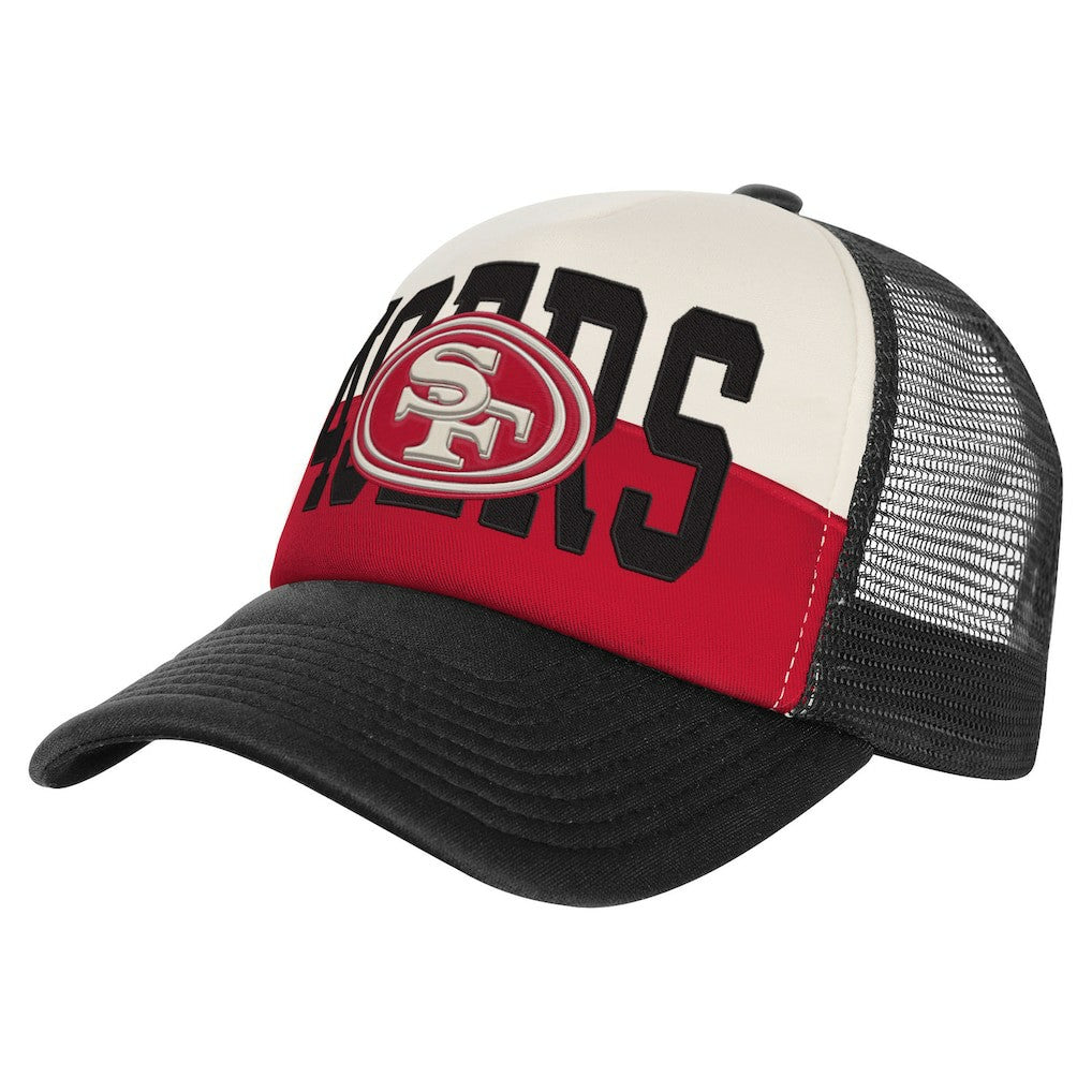 San Francisco 49ers Youth Modern Fan Trucker Adjustable Hat White/Black | NFL