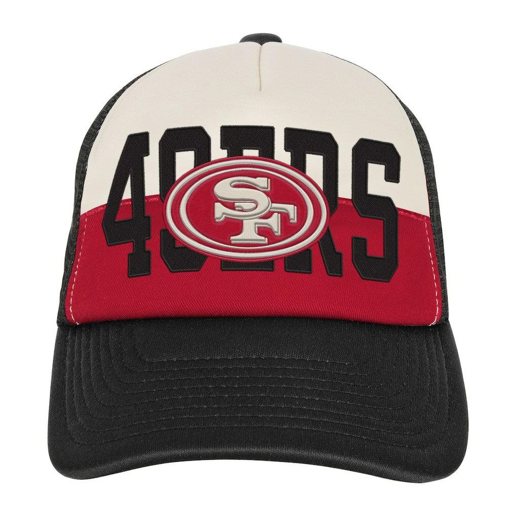 San Francisco 49ers Youth Modern Fan Trucker Adjustable Hat White/Black | NFL
