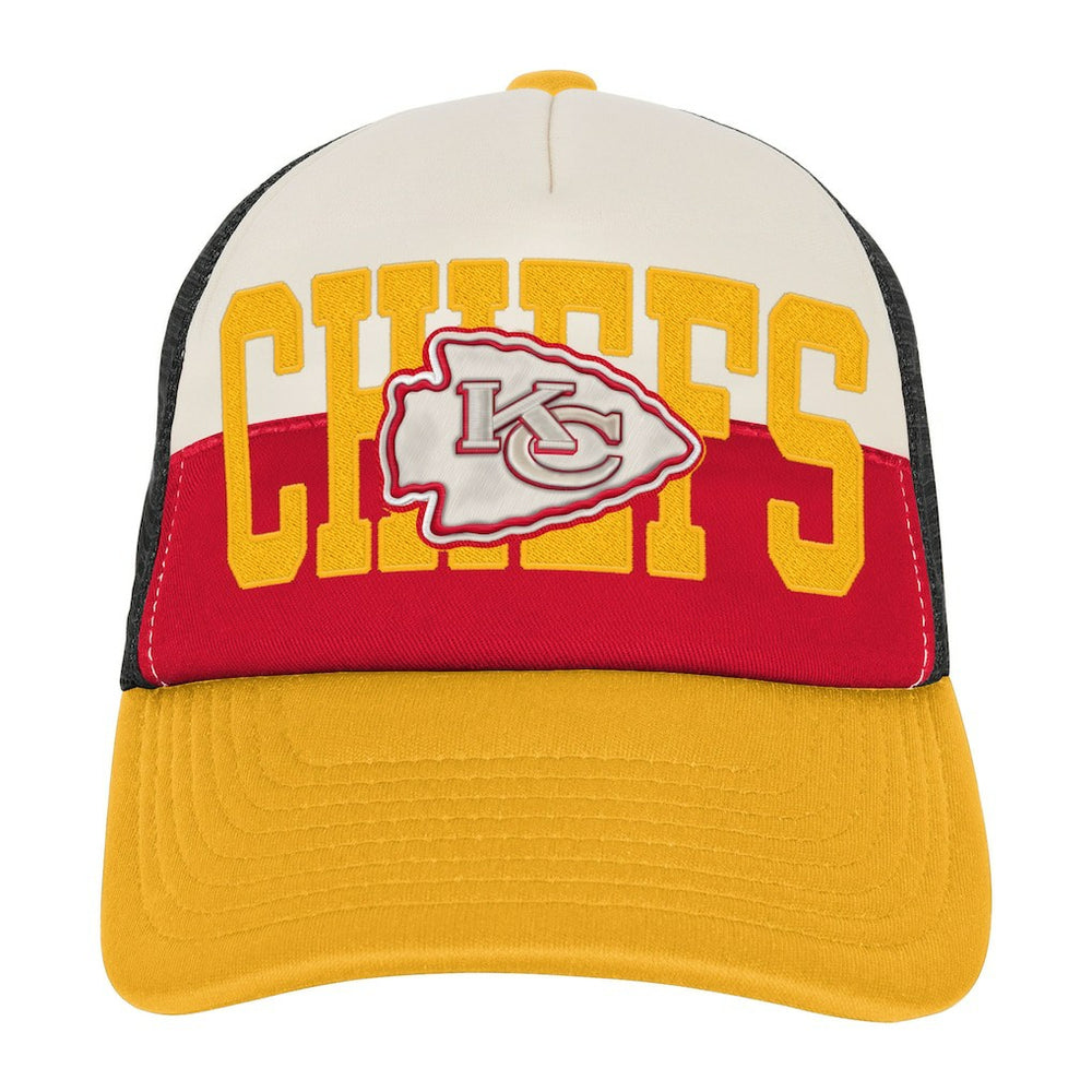 Kansas City Chiefs Youth Modern Fan Trucker Adjustable Hat White/Gold | NFL