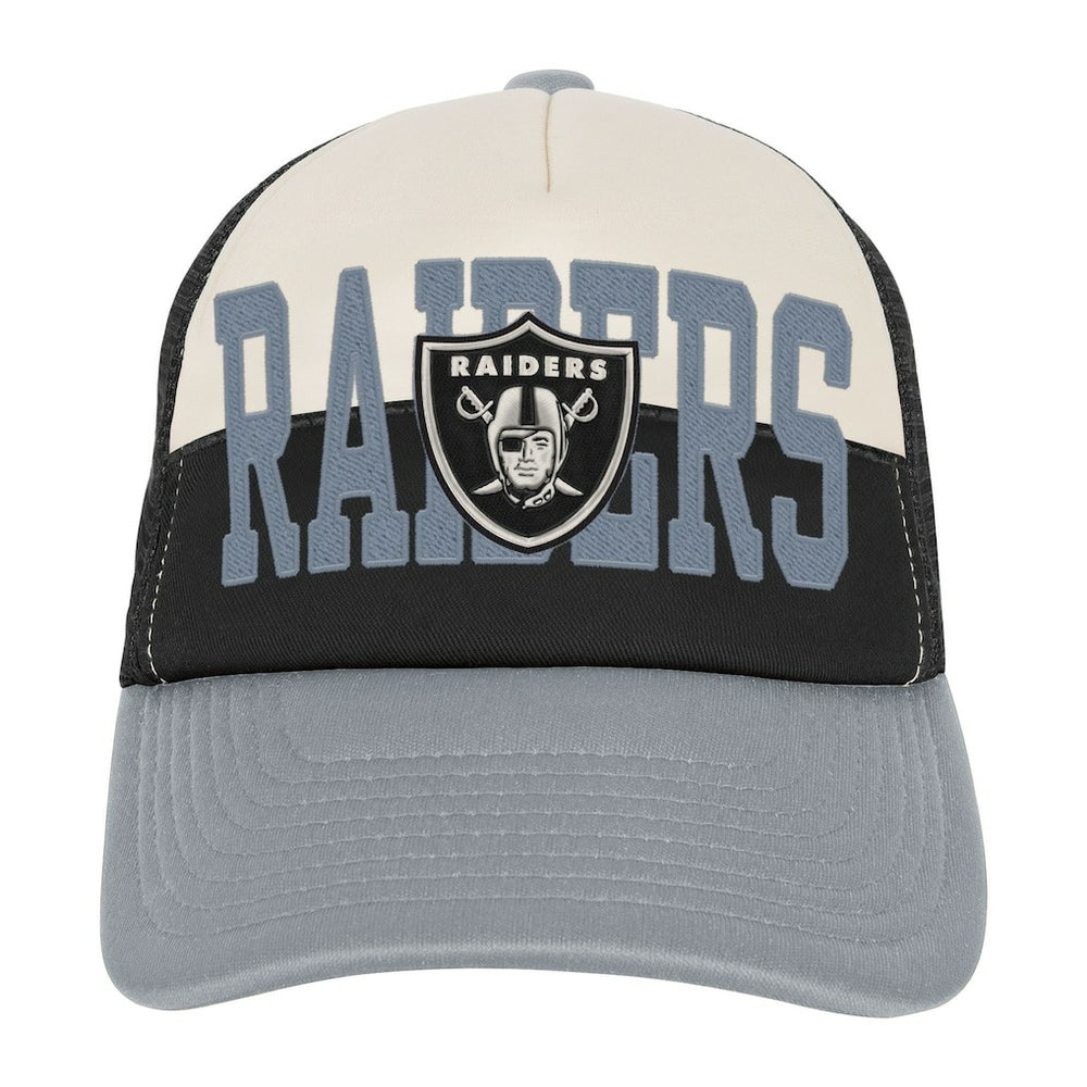 Las Vegas Raiders Youth Modern Fan Trucker Adjustable Hat White/Silver | NFL
