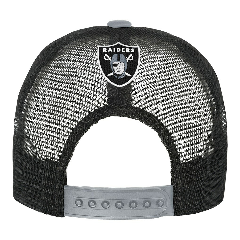 Las Vegas Raiders Youth Modern Fan Trucker Adjustable Hat White/Silver | NFL