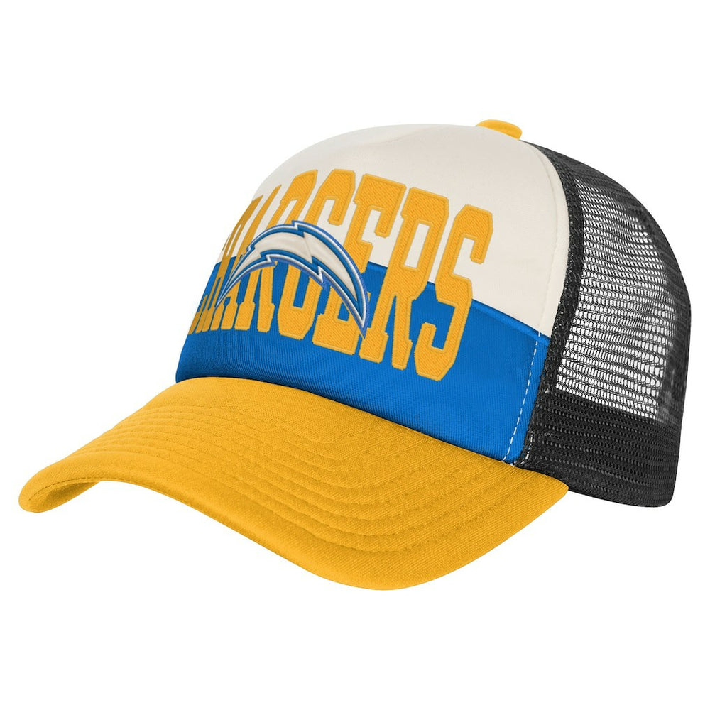 Los Angeles Chargers Youth Modern Fan Trucker Adjustable Hat White/Gold | NFL