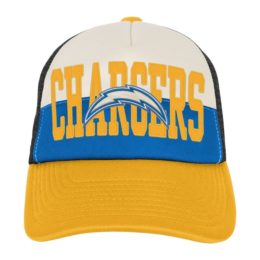 Los Angeles Chargers Youth Modern Fan Trucker Adjustable Hat White/Gold | NFL