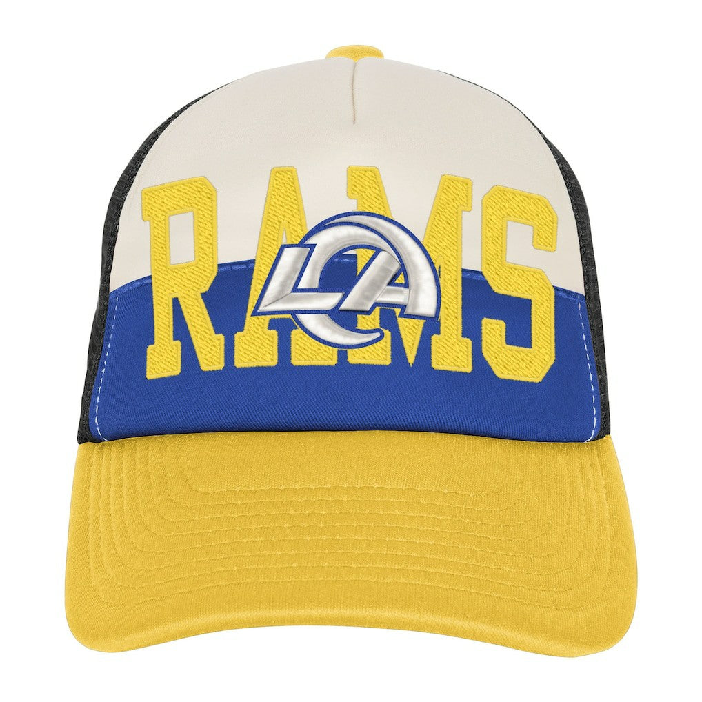 Los Angeles Rams Youth Modern Fan Trucker Adjustable Hat White/Gold | NFL