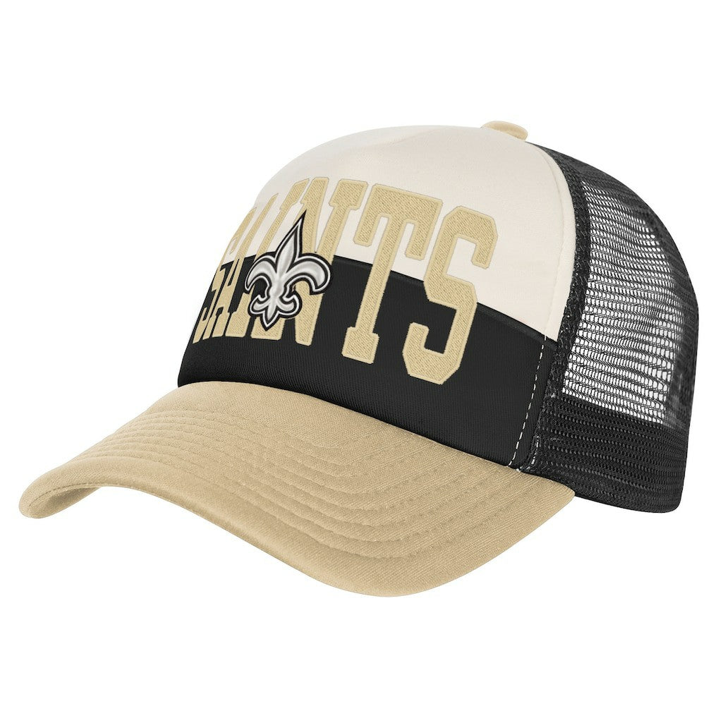 New Orleans Saints Youth Modern Fan Trucker Adjustable Hat White/Gold | NFL