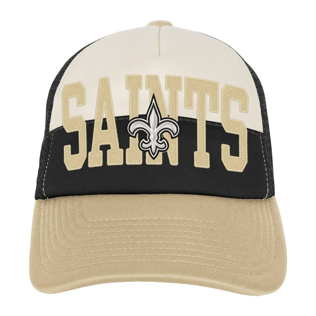 New Orleans Saints Youth Modern Fan Trucker Adjustable Hat White/Gold | NFL
