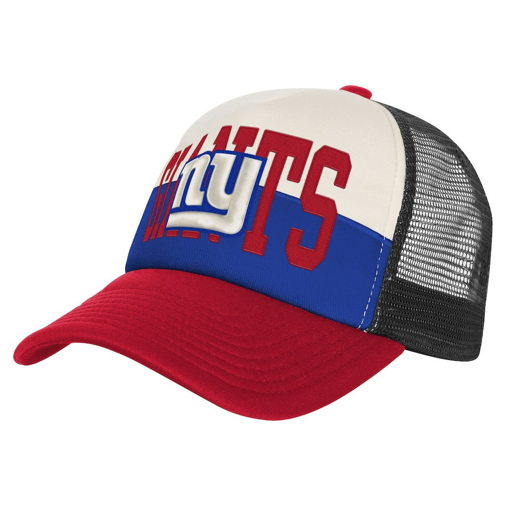 New York Giants Youth Modern Fan Trucker Adjustable Hat White/Red | NFL