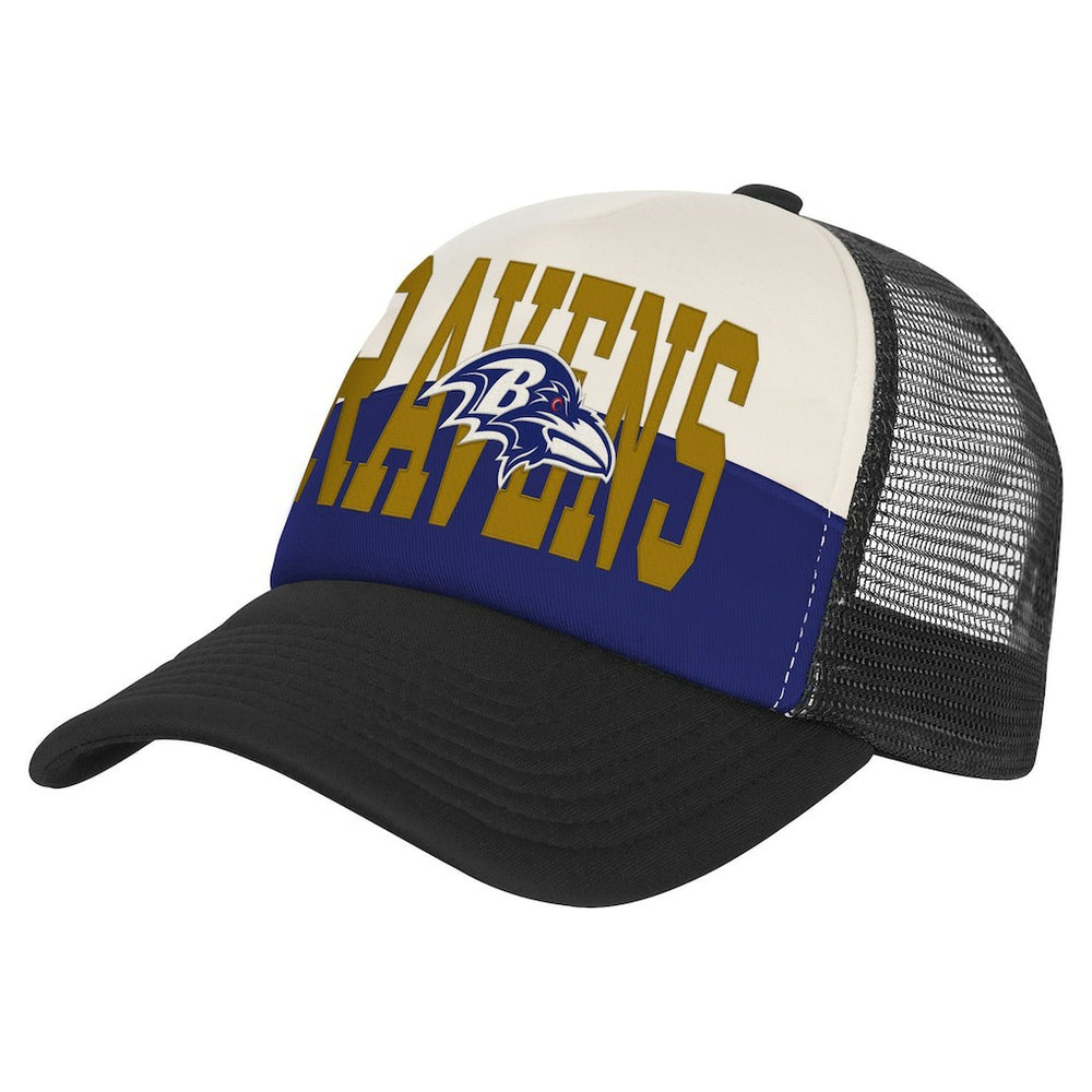 Baltimore Ravens Youth Modern Fan Trucker Adjustable Hat White/Black | NFL