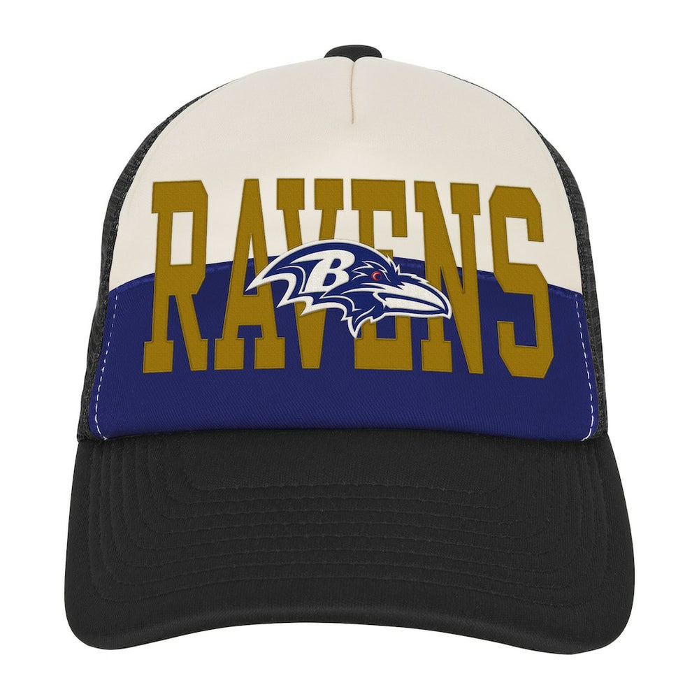 Baltimore Ravens Youth Modern Fan Trucker Adjustable Hat White/Black | NFL