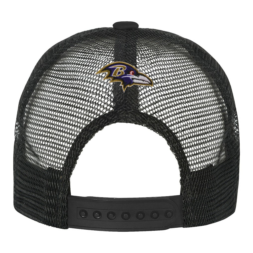 Baltimore Ravens Youth Modern Fan Trucker Adjustable Hat White/Black | NFL